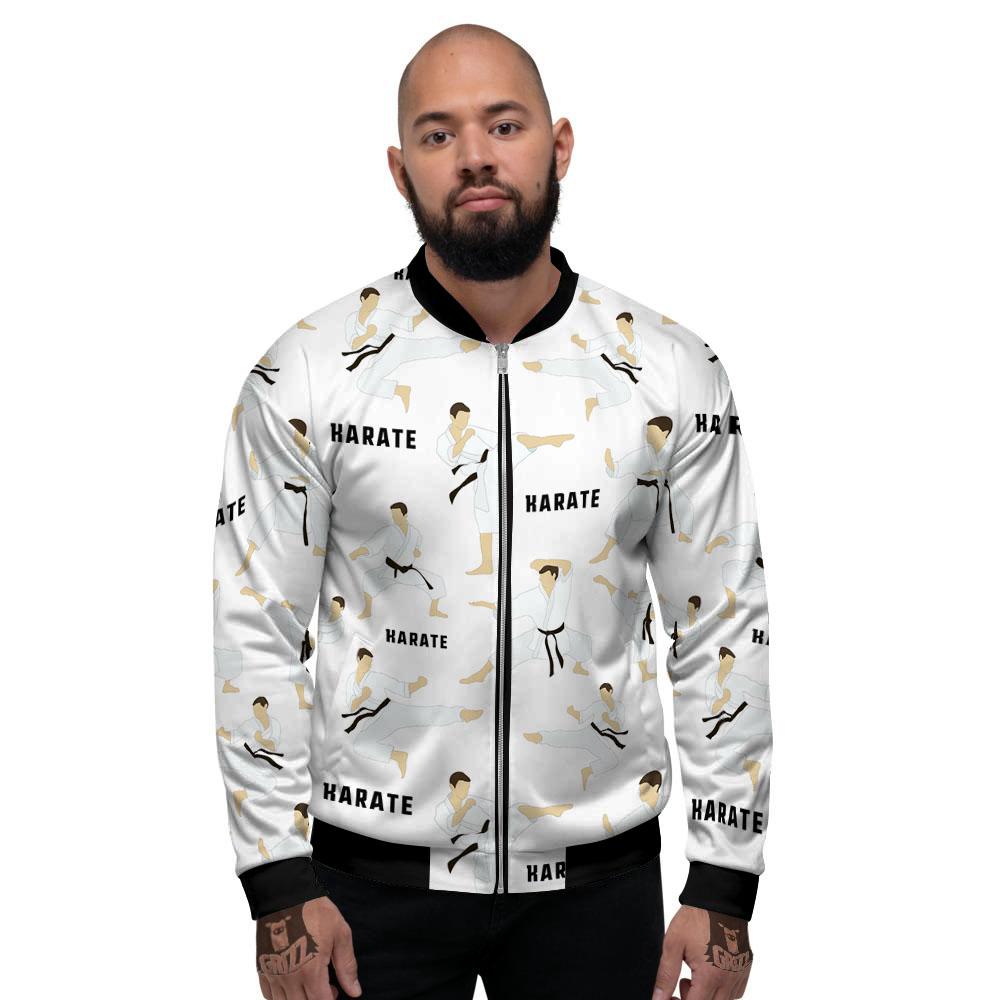 Fighter Karate Print Pattern Men's Bomber Jacket-grizzshop