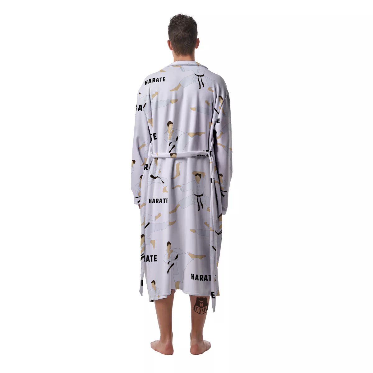 Fighter Karate Print Pattern Men's Robe-grizzshop