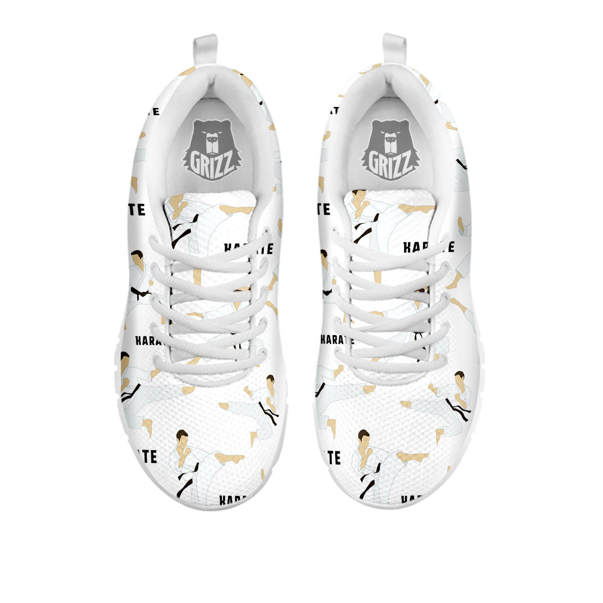 Fighter Karate Print Pattern White Sneaker-grizzshop