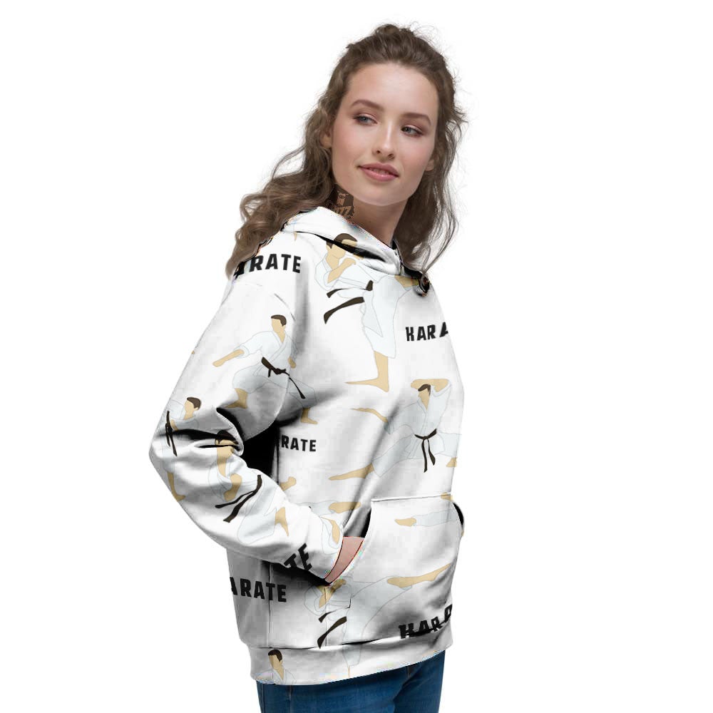Fighter Karate Print Pattern Women's Hoodie-grizzshop