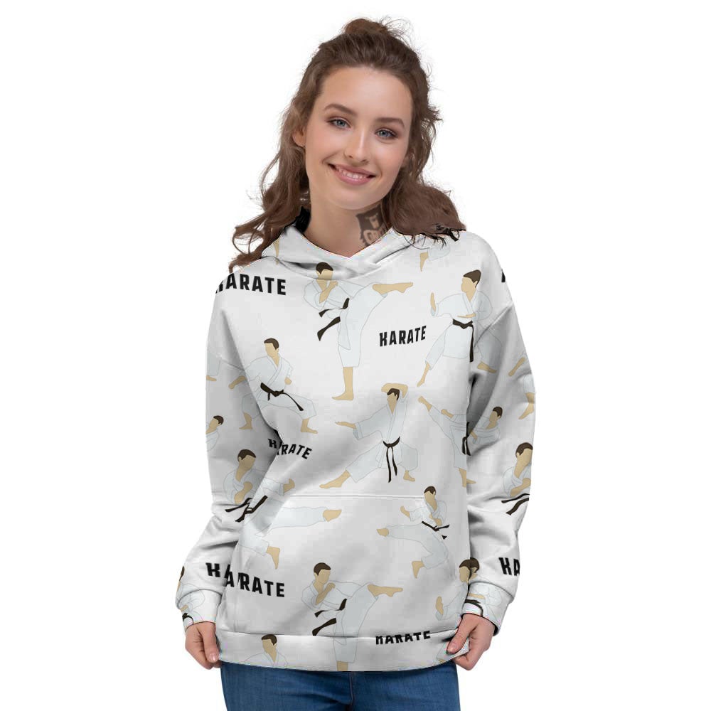 Fighter Karate Print Pattern Women's Hoodie-grizzshop