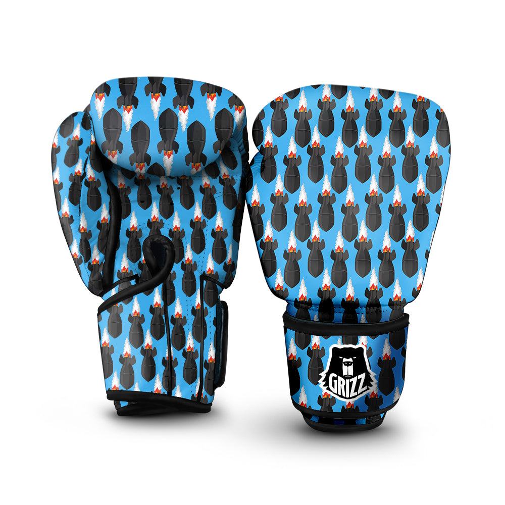 Fighting Rocket Air Bomb Print Pattern Boxing Gloves-grizzshop