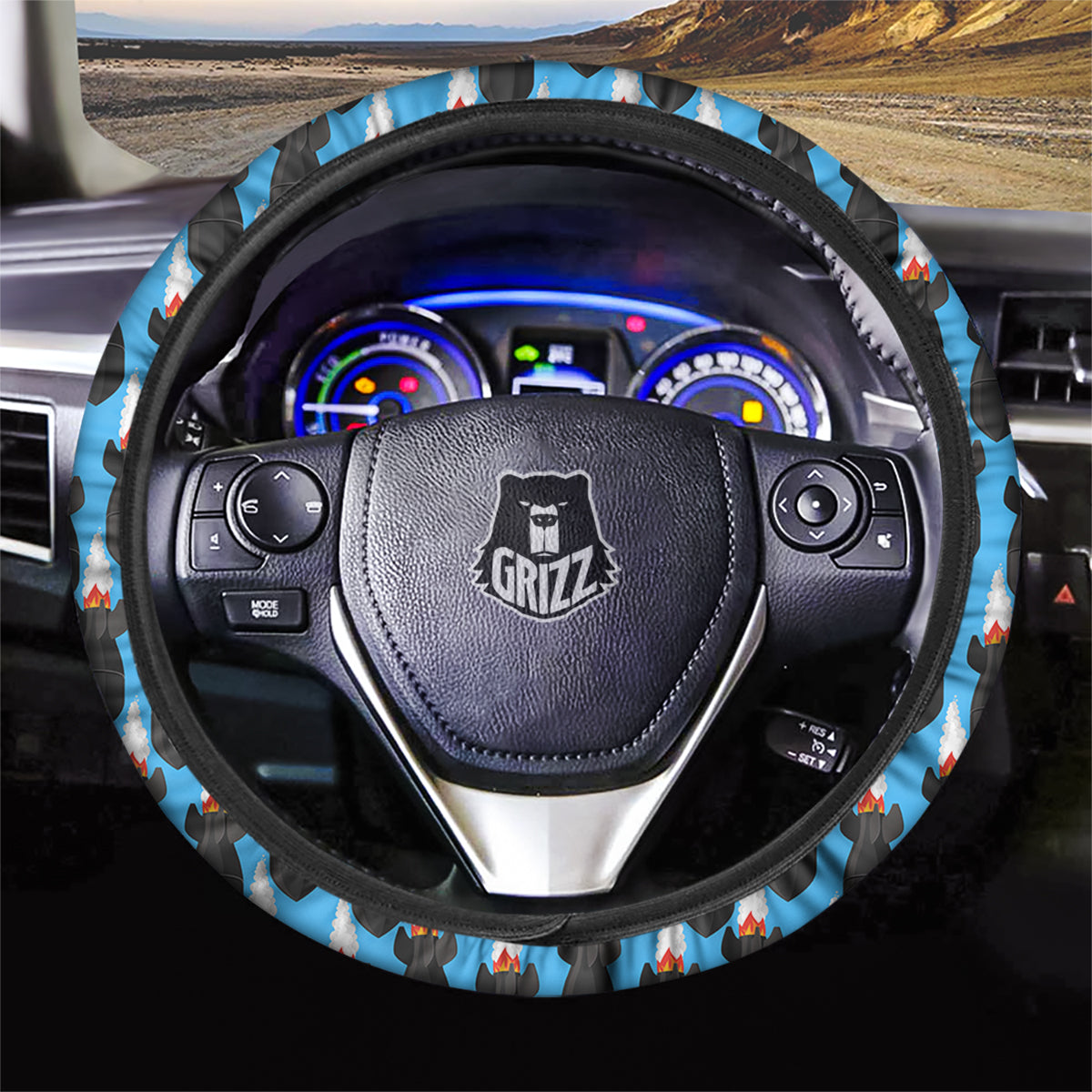 Fighting Rocket Air Bomb Print Pattern Car Steering Wheel Cover-grizzshop