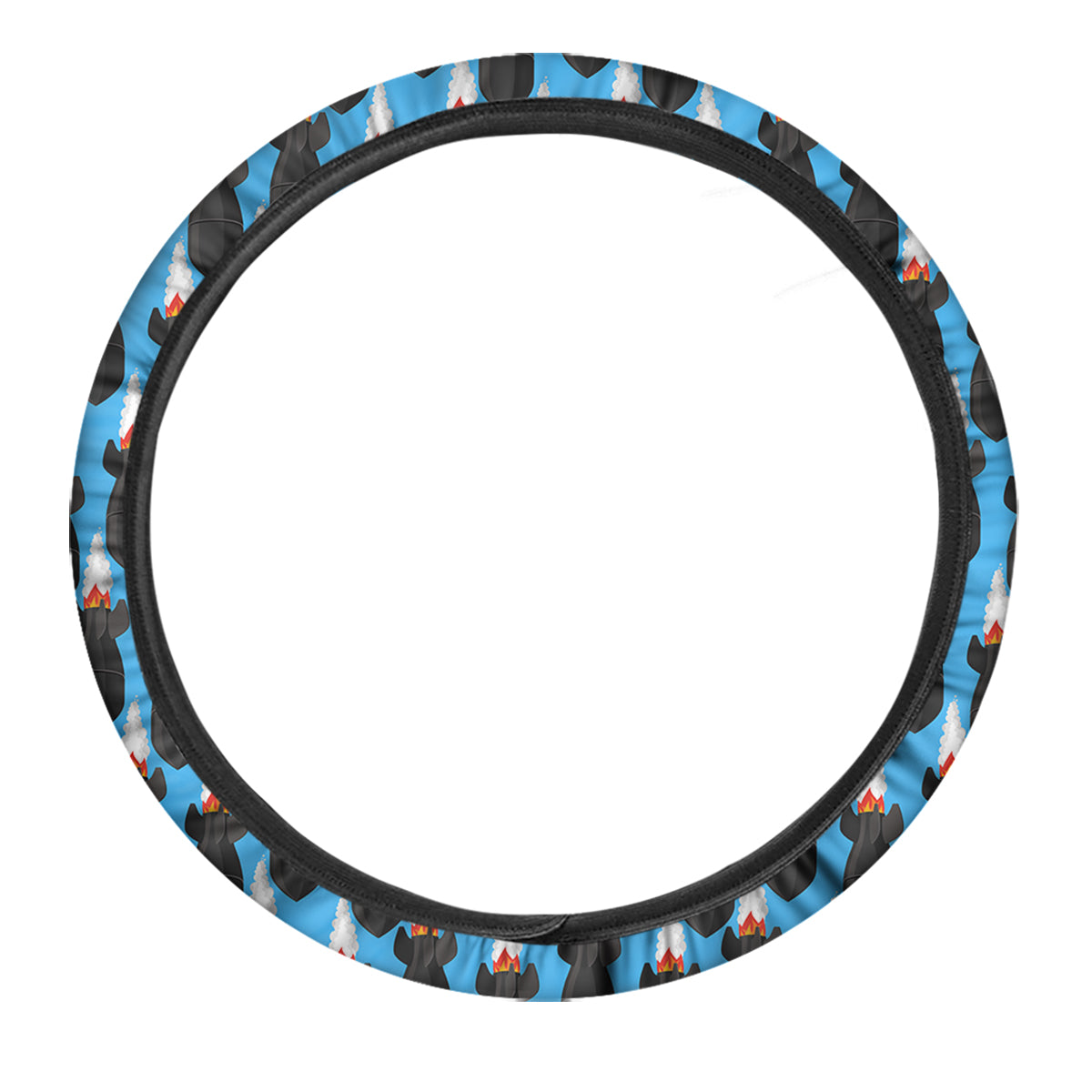 Fighting Rocket Air Bomb Print Pattern Car Steering Wheel Cover-grizzshop