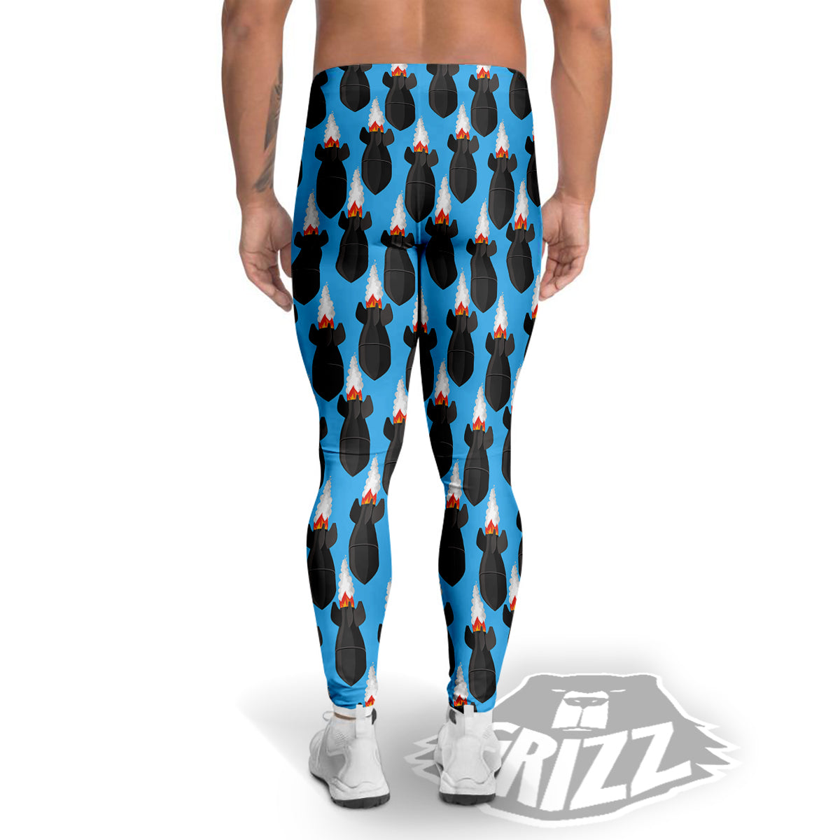 Fighting Rocket Air Bomb Print Pattern Men's Leggings-grizzshop