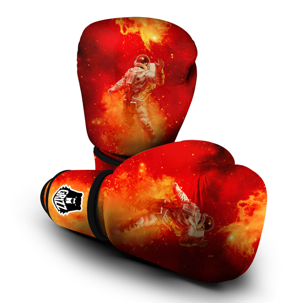 Fire Astronaut Print Boxing Gloves-grizzshop