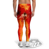 Fire Astronaut Print Men's Leggings-grizzshop