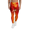 Fire Astronaut Print Men's Leggings-grizzshop