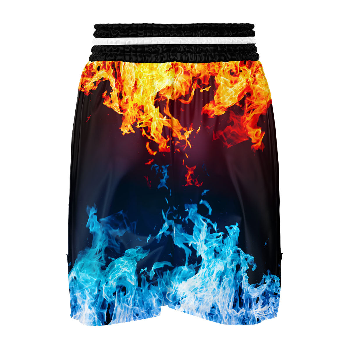 Fire Blue And Red Print Boxing Shorts-grizzshop