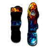 Fire Blue And Red Print Muay Thai Shin Guards-grizzshop