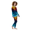 Fire Blue And Red Print Women's Pajamas-grizzshop