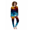 Fire Blue And Red Print Women's Pajamas-grizzshop