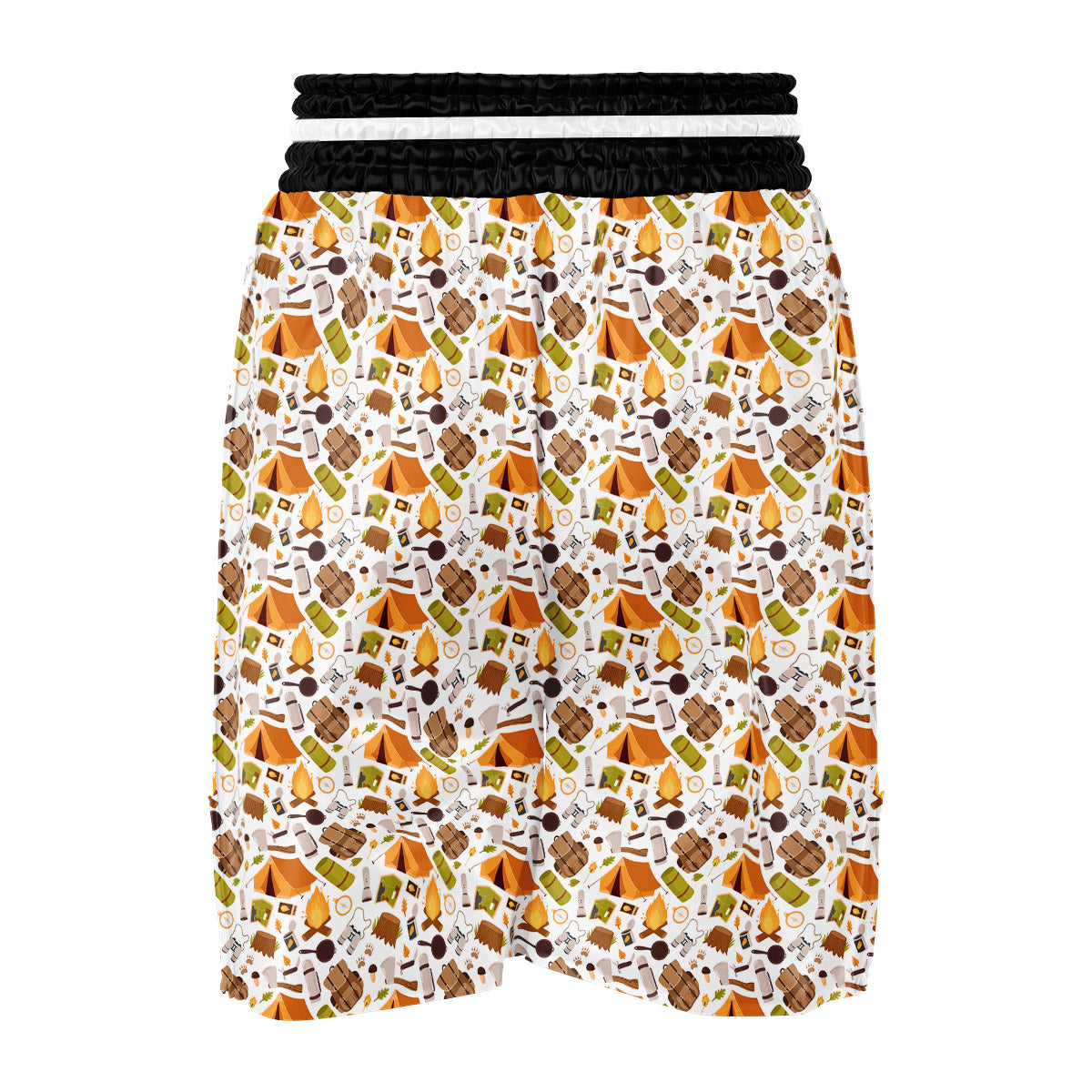 Fire Camping Print Pattern Boxing Shorts-grizzshop