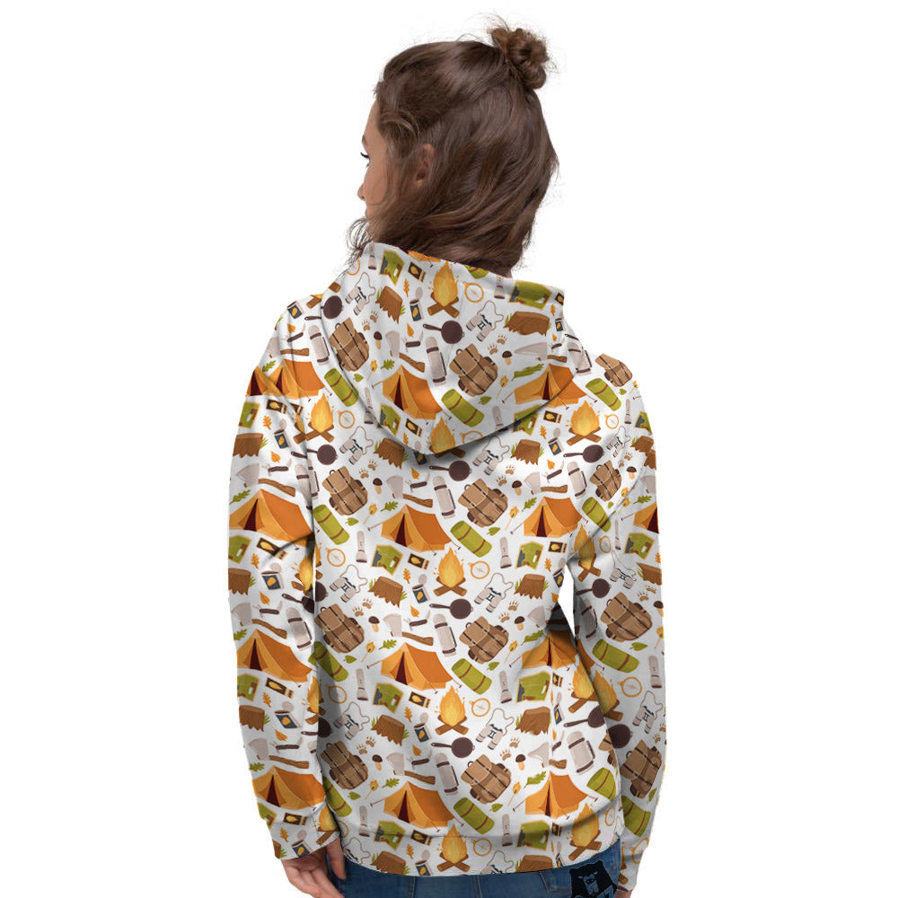 Fire Camping Print Pattern Women's Hoodie-grizzshop