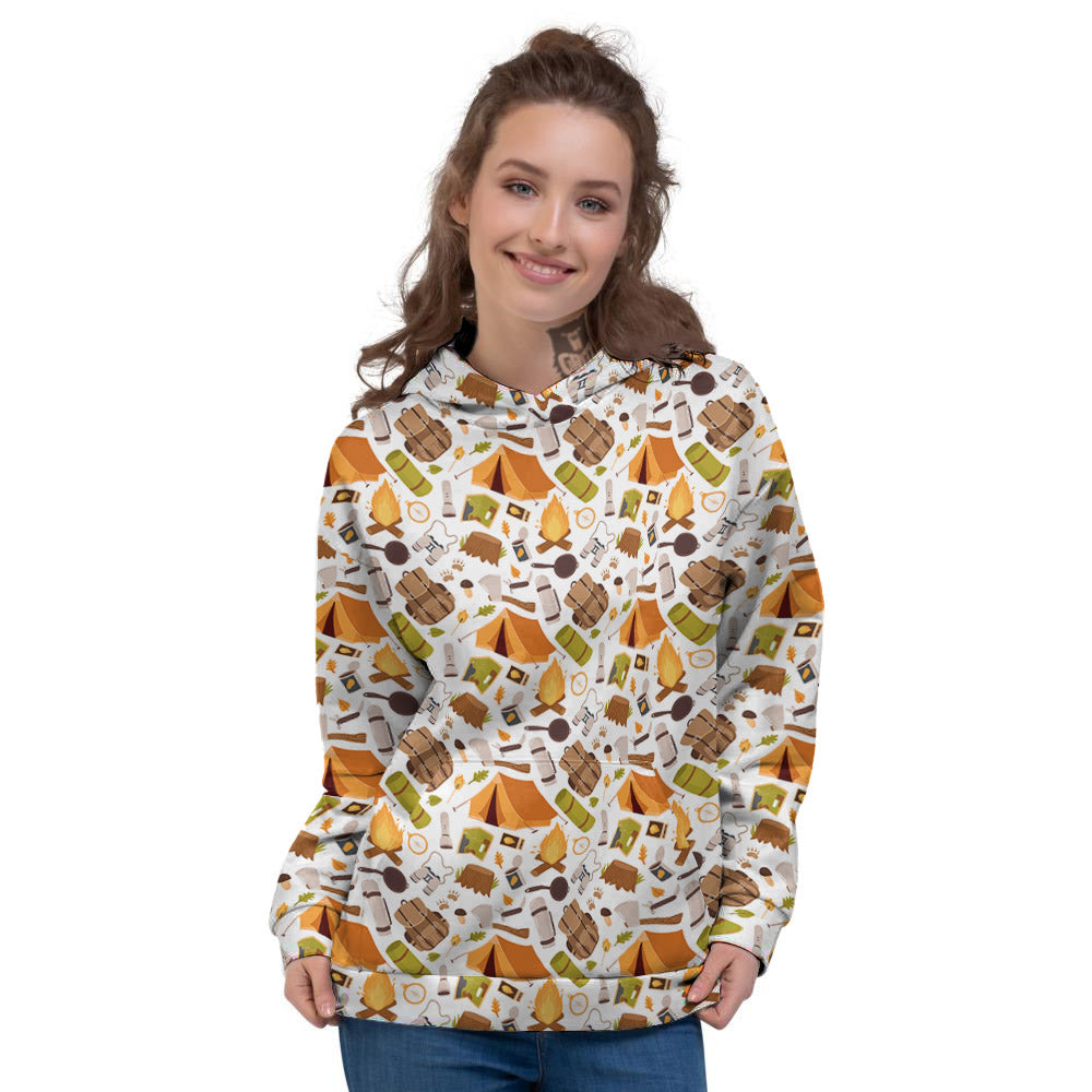 Fire Camping Print Pattern Women's Hoodie-grizzshop