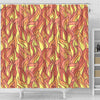 Fire Flame Pattern Print Bathroom Shower Curtain-grizzshop