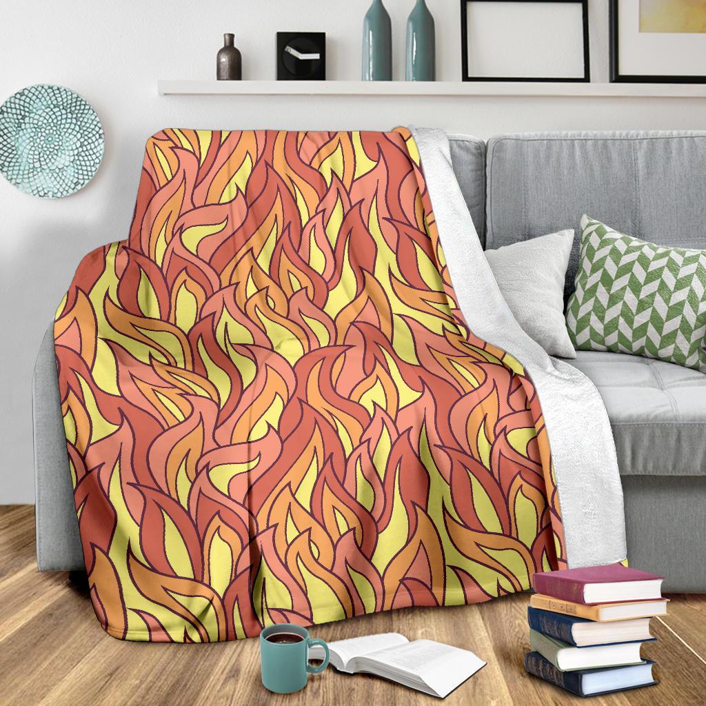 Fire Flame Pattern Print Blanket-grizzshop