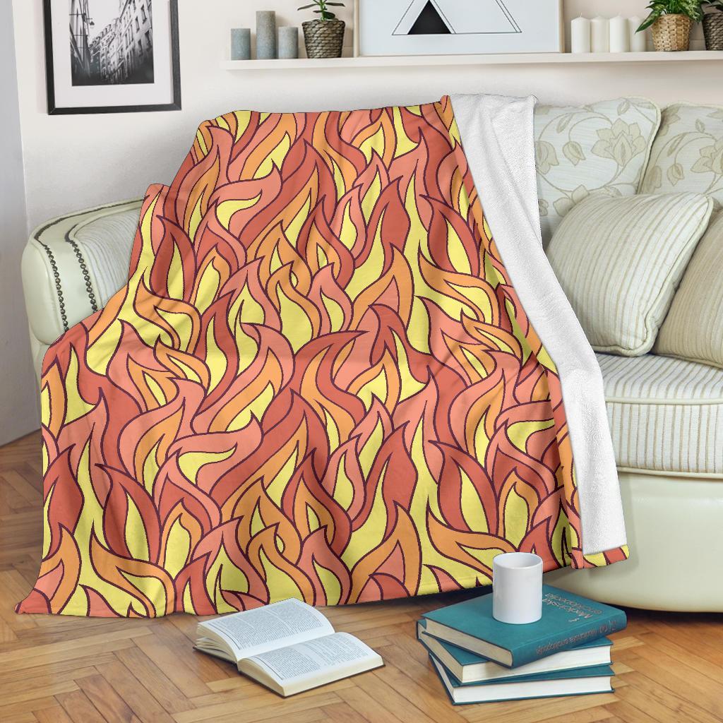 Fire Flame Pattern Print Blanket-grizzshop