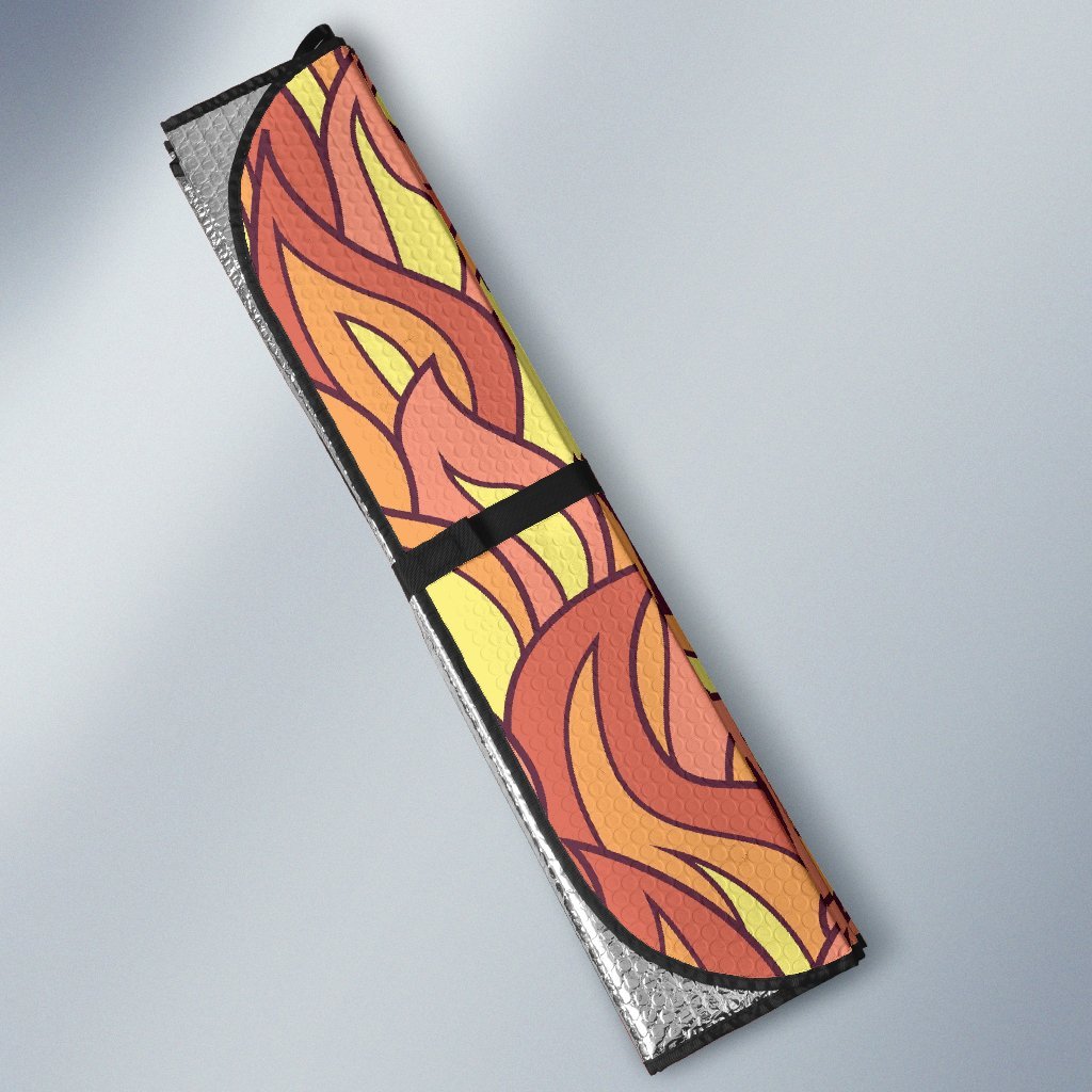 Fire Flame Pattern Print Car Sun Shade-grizzshop