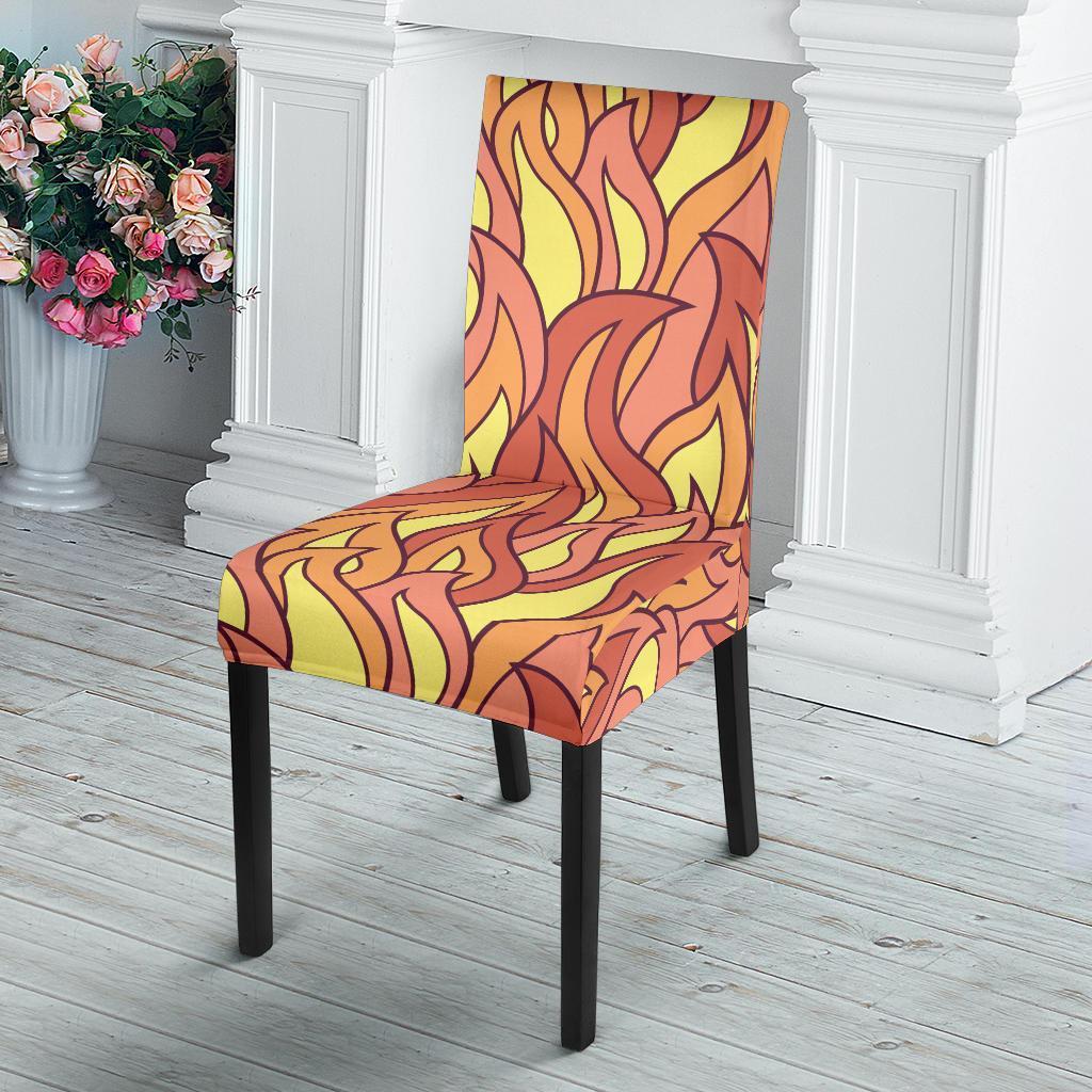 Fire Flame Pattern Print Chair Cover-grizzshop