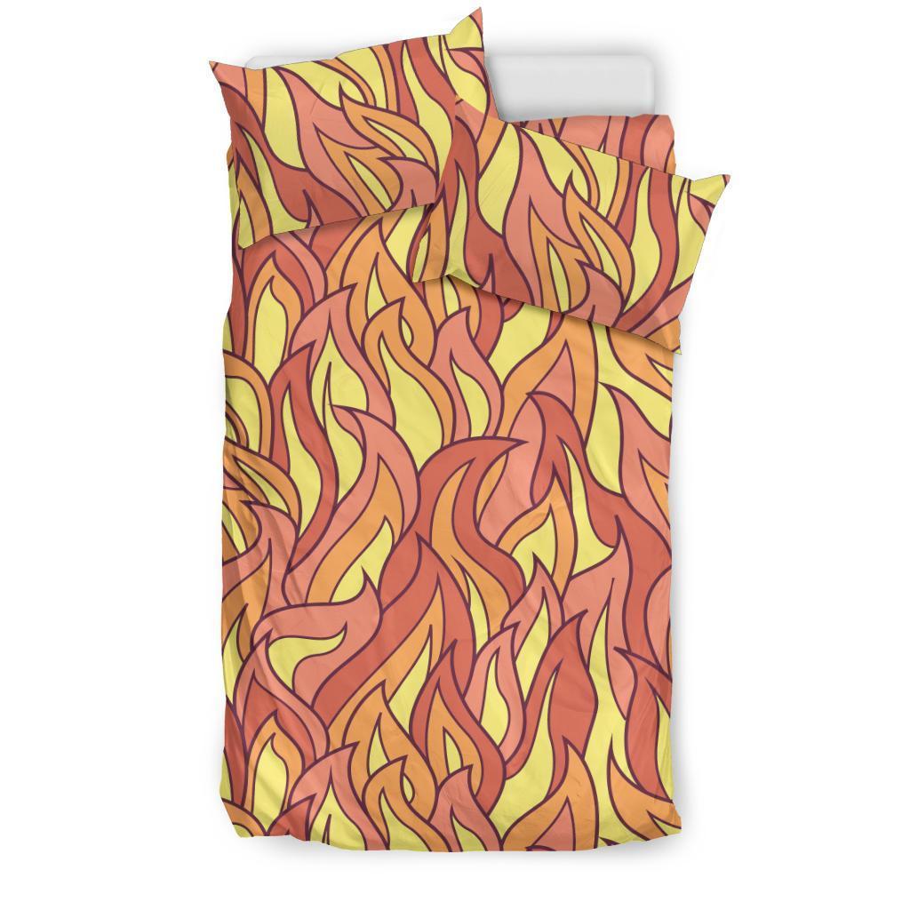 Fire Flame Pattern Print Duvet Cover Bedding Set-grizzshop