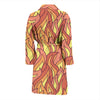 Fire Flame Pattern Print Men Long Robe-grizzshop