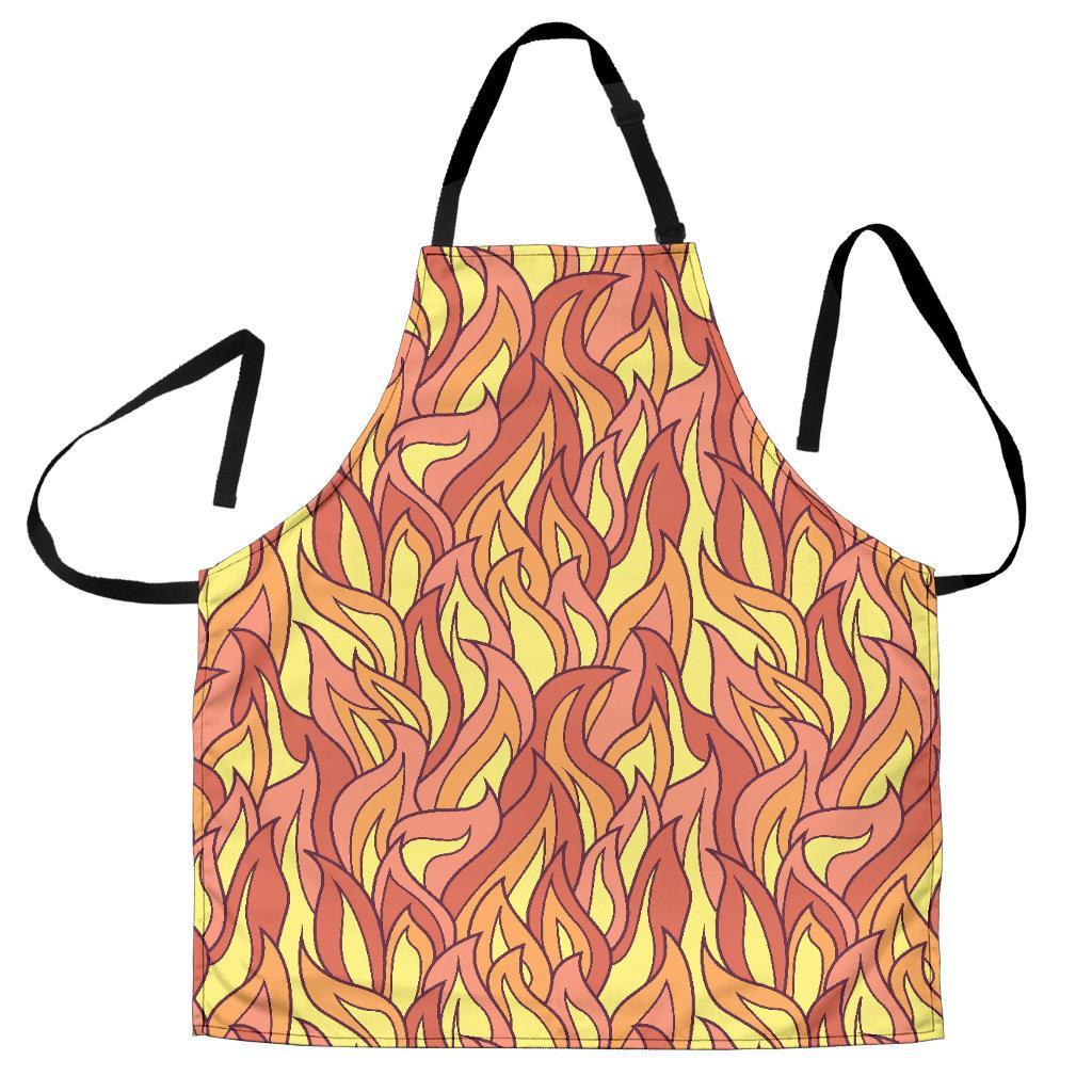 Fire Flame Pattern Print Men's Apron-grizzshop