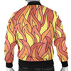 Fire Flame Pattern Print Men's Bomber Jacket-grizzshop