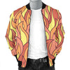 Fire Flame Pattern Print Men's Bomber Jacket-grizzshop