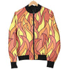 Fire Flame Pattern Print Men's Bomber Jacket-grizzshop