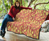 Fire Flame Pattern Print Quilt-grizzshop