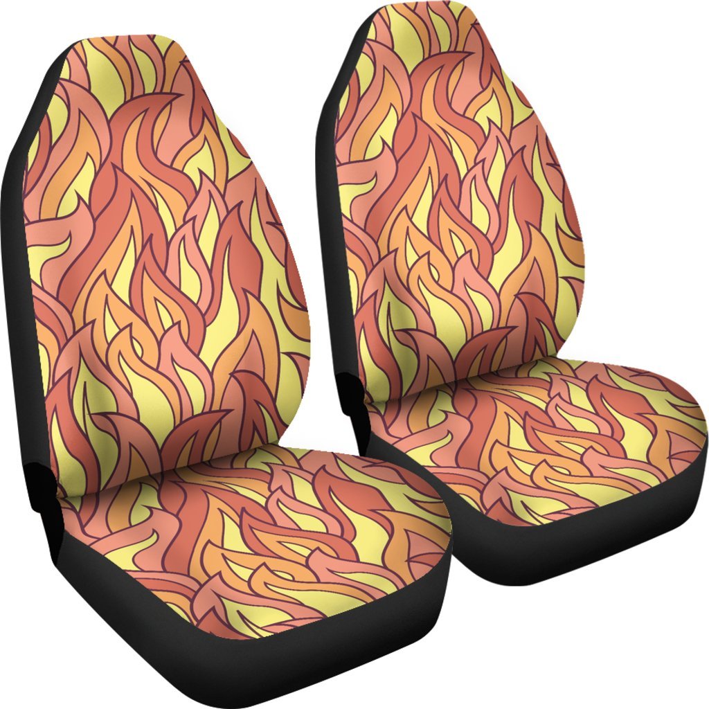 Fire Flame Pattern Print Universal Fit Car Seat Covers-grizzshop