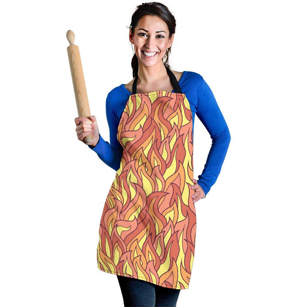 Fire Flame Pattern Print Women's Apron-grizzshop