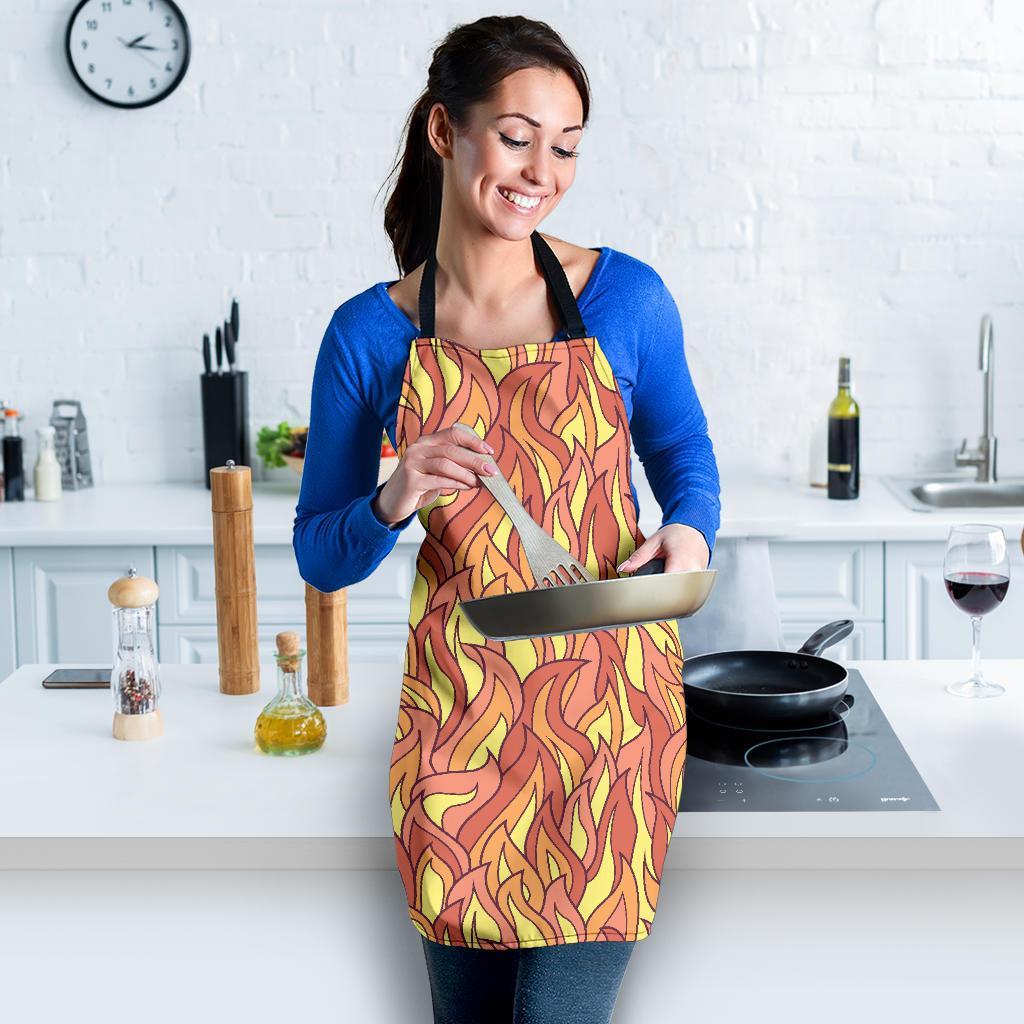 Fire Flame Pattern Print Women's Apron-grizzshop