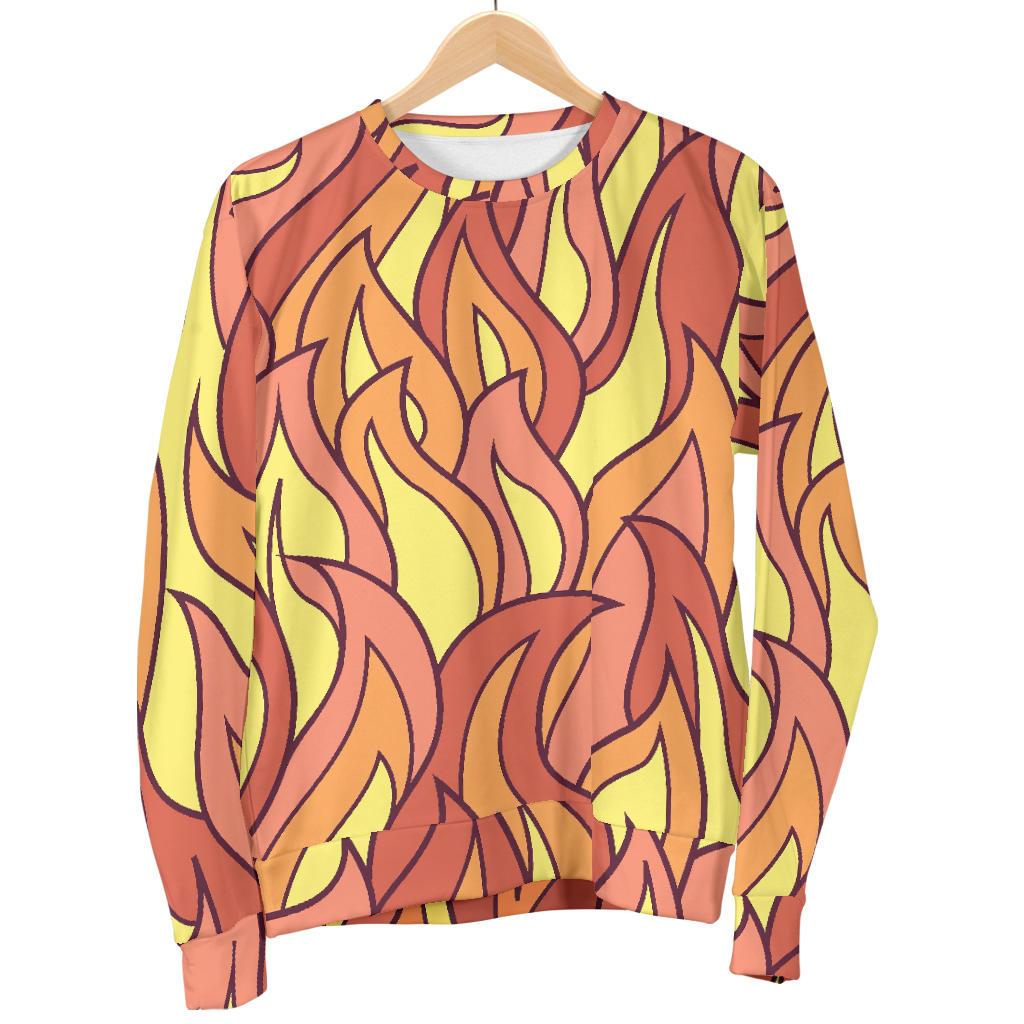Fire Flame Pattern Print Women's Sweatshirt-grizzshop