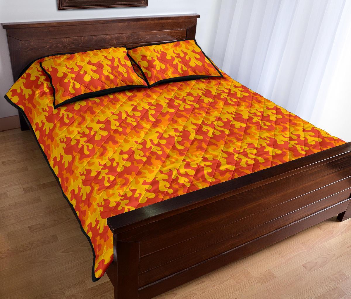 Fire Flame Print Pattern Bed Set Quilt-grizzshop