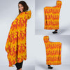 Fire Flame Print Pattern Hooded Blanket-grizzshop