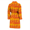 Fire Flame Print Pattern Men Long Robe-grizzshop