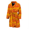 Fire Flame Print Pattern Men Long Robe-grizzshop