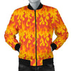 Fire Flame Print Pattern Men's Bomber Jacket-grizzshop