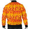 Fire Flame Print Pattern Men's Bomber Jacket-grizzshop