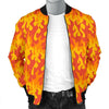 Fire Flame Print Pattern Men's Bomber Jacket-grizzshop