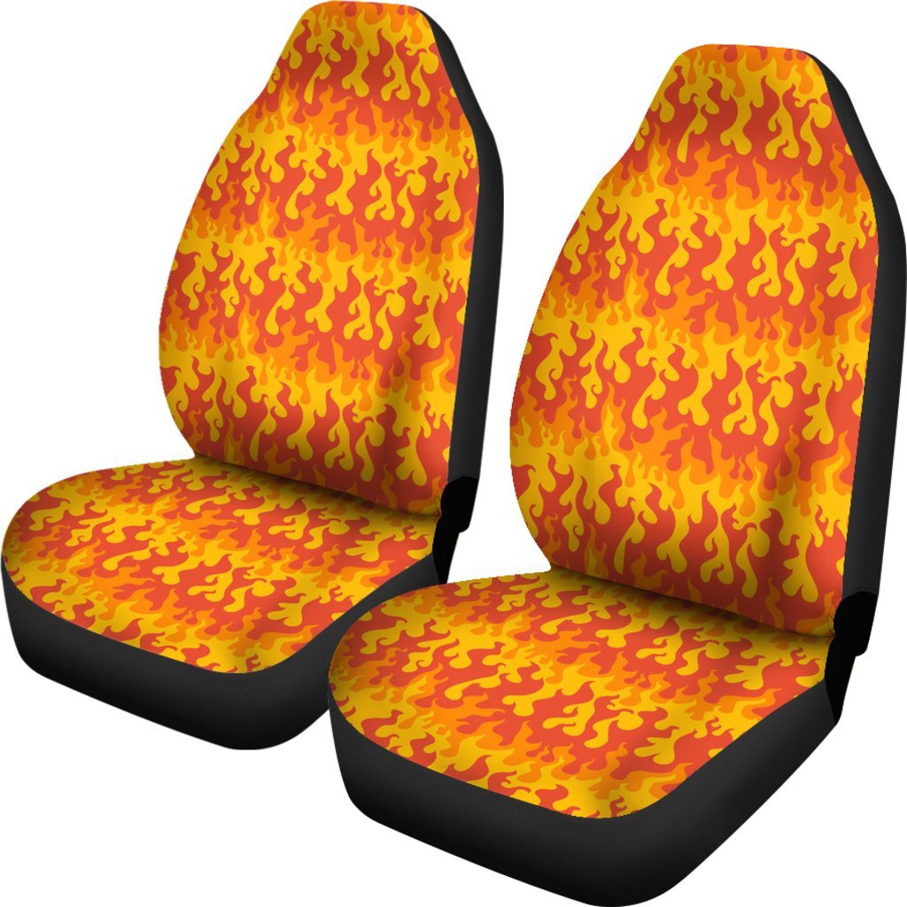 Fire Flame Print Pattern Universal Fit Car Seat Covers-grizzshop