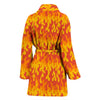 Fire Flame Print Pattern Women Long Robe-grizzshop