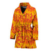 Fire Flame Print Pattern Women Long Robe-grizzshop