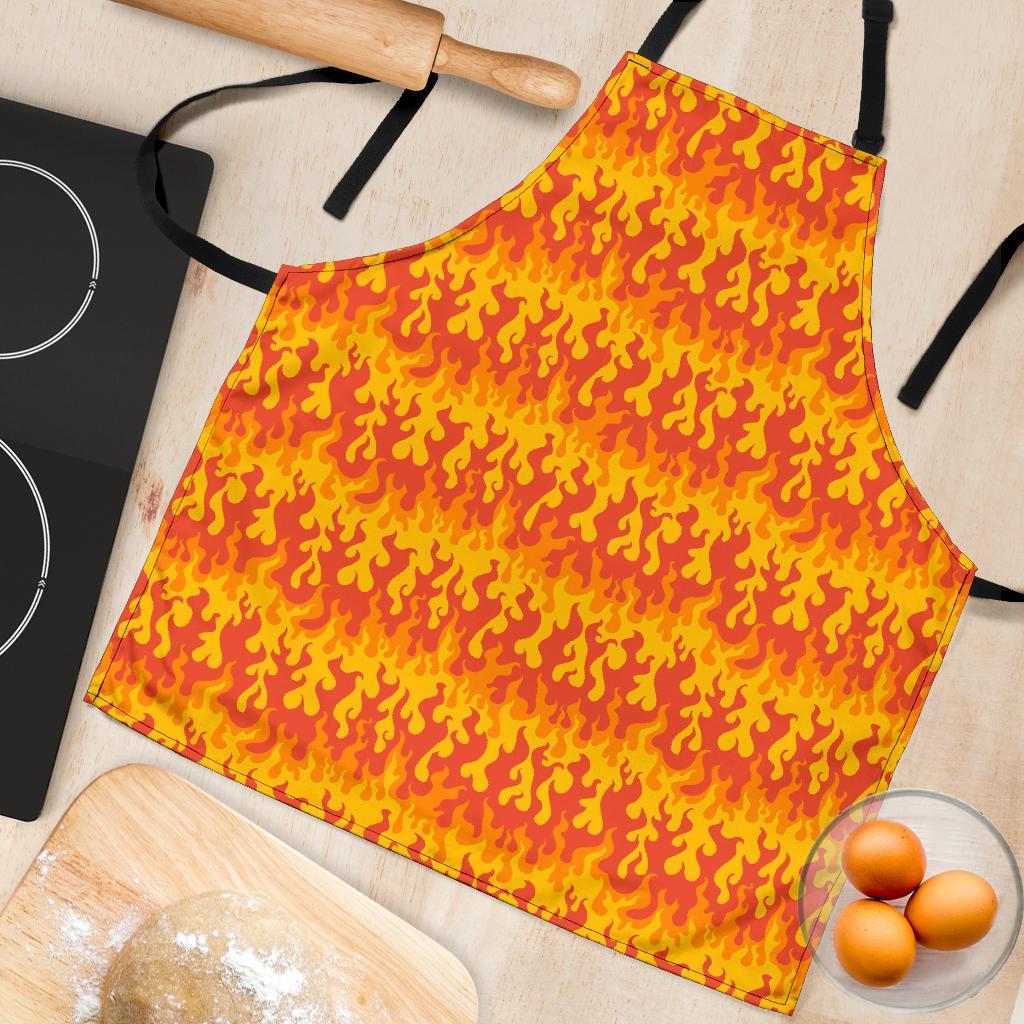 Fire Flame Print Pattern Women's Apron-grizzshop