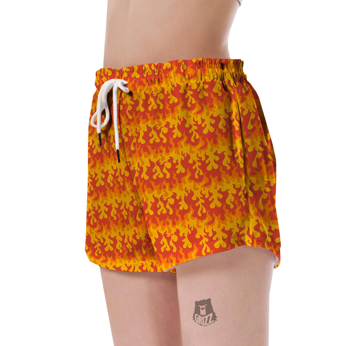 Fire Flame Print Pattern Women's Shorts-grizzshop