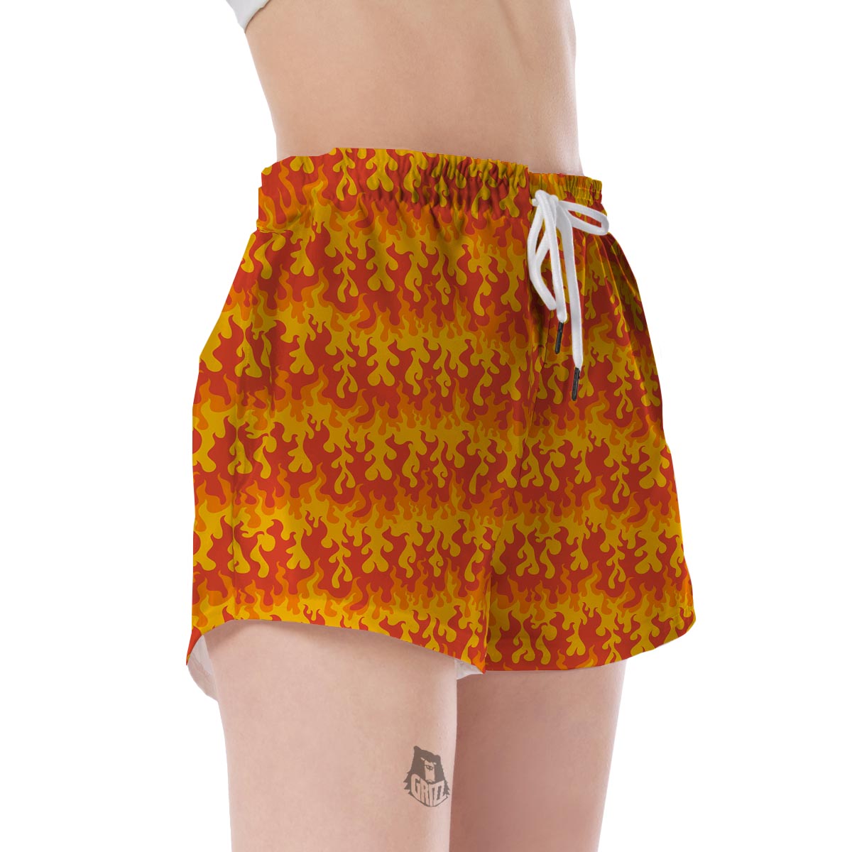 Fire Flame Print Pattern Women's Shorts-grizzshop