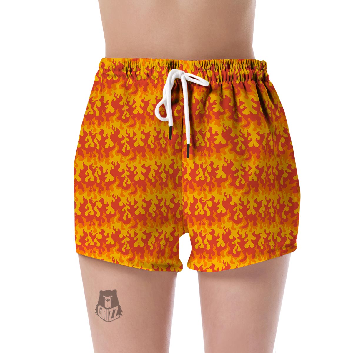 Fire Flame Print Pattern Women's Shorts-grizzshop