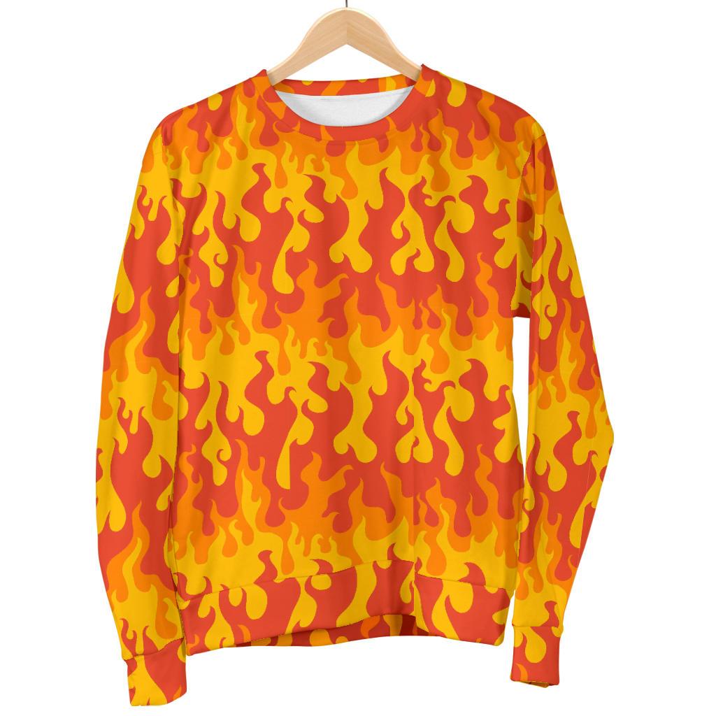 Fire Flame Print Pattern Women's Sweatshirt-grizzshop